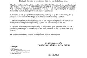 Công văn 1954/BHXH-KHTC báo cáo tình hình bố trí cán bộ làm công tác thống kê