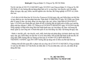 Công văn 2457/BNN-PC xử lý vụ mua, bán, vận chuyển, nuôi trái phép động vật