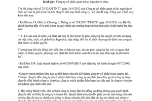 Công văn 1829/TCT-CS lệ phí trước bạ khi chuyển đổi doanh nghiệp