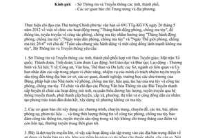 Công văn 1340/BTTTT-CBC hoạt động trong tháng phòng chống ma túy