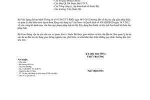 Công văn 4104/BGTVT-QLXD thực hiện quy định mới được ban hành