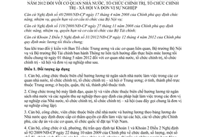 Thông tư liên tịch 01/2012/TTLT-BNV-BTC hướng dẫn thực hiện mức lương tối thiểu