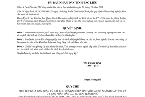 Quyết định 06/2012/QĐ-UBND Quy chế phối hợp Ban Quản lý khu công nghiệp - Ủy ban