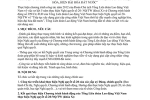 Hướng dẫn 691/HD-TLĐ sơ kết 5 năm thực hiện Nghị quyết 20-NQ/TW (khoá X)