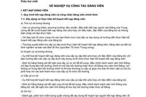 Hướng dẫn 12-HD/BTCTW 2012 công tác đảng viên lập biểu thống kê cơ bản trong hệ thống tổ chức đảng