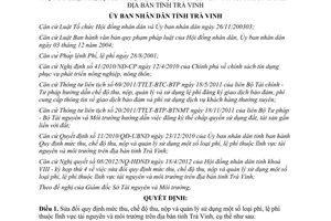 Quyết định 09/2012/QĐ-UBND sửa đổi quy định mức thu chế độ thu nộp quản lý