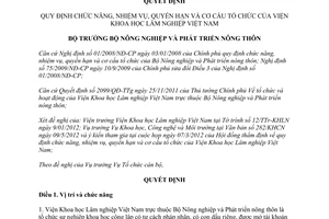 Quyết định 1149/QĐ-BNN-TCCB chức năng nhiệm vụ quyền hạn Viện Khoa học
