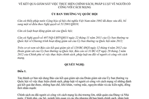 Nghị quyết 494/NQ-UBTVQH13 giám sát thực hiện chính sách pháp luật người có công