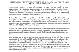 Thông báo 183/TB-VPCP kết luận Thủ tướng Nguyễn Tấn Dũng