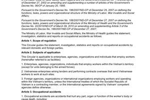 Joint circular No. 12/2012/TTLT-BLDTBXH-BYT guiding the statement, investigation