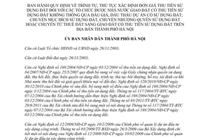 Quyết định 10/2012/QĐ-UBND  trình tự, thủ tục xác định đơn giá thu tiền sử dụng