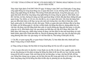 Chỉ thị 15/CT-TTg  tăng cường sử dụng văn bản điện tử