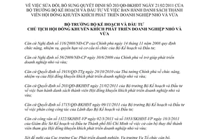 Quyết định 632/QĐ-BKHĐT năm 2012 sửa đổi Quyết định 203/QĐ-BKHĐT