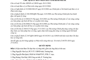 Quyết định 1037/QĐ-UBND năm 2012 Kiện toàn Ban Chỉ đạo Bảo vệ rừng Bình Phước