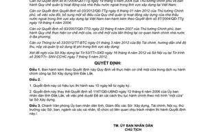 Quyết định 13/2012/QĐ-UBND Quy định thực hiện cơ chế một cửa trong dịch vụ