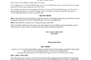 Quyết định 11/2012/QĐ-UBND quản lý và tổ chức Bồi dưỡng, nâng cao kiến thức