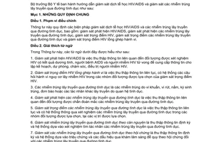 Thông tư 09/2012/TT-BYT hướng dẫn giám sát dịch tễ học HIV/AIDS và nhiễm trùng