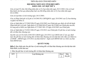 Nghị quyết 271/2012/NQ-HĐND13 quy định mức thu phí bảo vệ môi trường