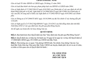 Quyết định 25/2012/QĐ-UBND quy định mức thu phí qua Phà Đông Xuyên