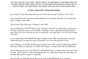 Quyết định 18/2012/QĐ-UBND chuyển giao chứng thực hợp đồng, giao dịch