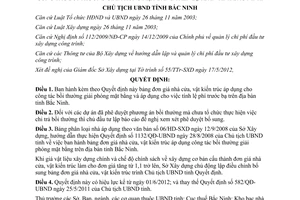 Quyết định 652/QĐ-UBND năm 2012 bảng đơn giá nhà cửa vật kiến trúc