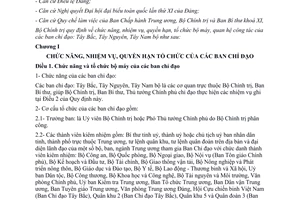 Quyết định 96-QĐ/TW năm 2012 chức năng nhiệm vụ quyền hạn tổ chức bộ máy