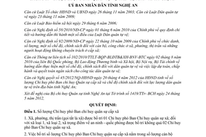 Quyết định 35/2012/QĐ-UBND số lượng Chỉ huy phó Ban chỉ huy Quân sự cấp xã