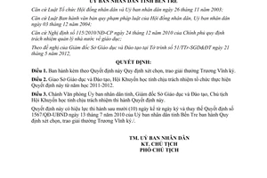 Quyết định 12/2012/QĐ-UBND Quy định xét chọn, trao giải thưởng Trương Vĩnh ký