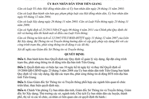 Quyết định 12/2012/QĐ-UBND Quy định lắp đặt công trình trạm thu phát sóng