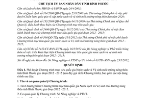 Quyết định 1127/QĐ-UBND năm 2012 phê duyệt Chương trình mục tiêu quốc gia