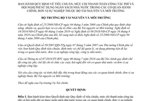 Quyết định 784/QĐ-BTNMT  thanh toán công tác phí và hội nghị