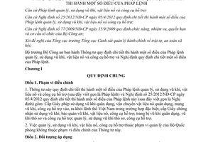 Thông tư 30/2012/TT-BCA hướng dẫn Pháp lệnh quản lý sử dụng vũ khí vật liệu nổ