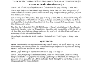 Quyết định 16/2012/QĐ-UBND Quy định trình tự thủ tục hỗ trợ lãi vay chi phí đầuw