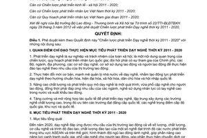 Quyết định 630/QĐ-TTg phê duyệt Chiến lược phát triển Dạy nghề