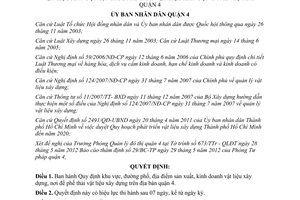 Quyết định 02/2012/QĐ-UBND kinh doanh vật liệu xây dựng nơi để phế thải vật liệu