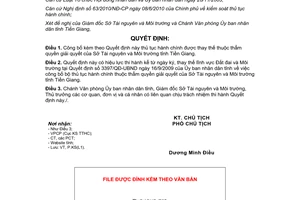 Quyết định 1274/QĐ-UBND năm 2012 công bố thủ tục hành chính Sở Tài nguyên