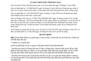 Quyết định 835/2012/QĐ-UBND biên chế của Sở Giáo dục Bắc Kạn