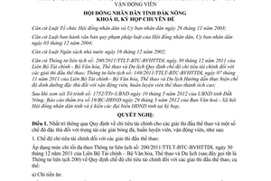 Nghị quyết 08/2012/NQ-HĐND chi tiêu tài chính giải thi đấu thể thao Đắk Nông