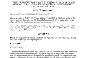 Quyết định 642/QĐ-TTg năm 2012 phê duyệt kế hoạch sản xuất kinh doanh