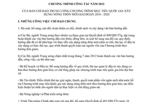 Chương trình 59/CT-BCĐTWXDNTM Chương trình mục tiêu quốc gia xây dựng nông thôn