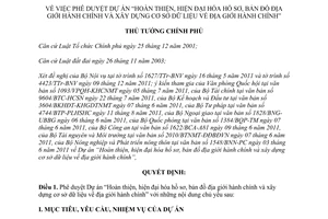 Quyết định 513/QĐ-TTg  phê duyệt Dự án Hoàn thiện hiện đại hóa hồ sơ