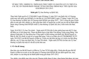 Báo cáo 522/BC-UBTCNS13 Chương trình mục tiêu quốc gia giai đoạn 2011-2015