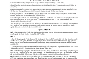 Quyết định 10/2012/QĐ-UBND công nhận cơ quan doanh nghiệp đạt chuẩn văn hóa