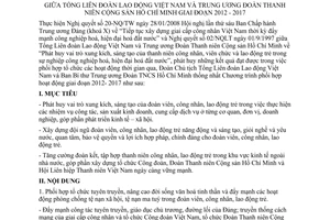 Chương trình 595/CTPH-TLĐ-TƯĐTN phối hợp giữa Tổng Liên đoàn Lao động Việt Nam