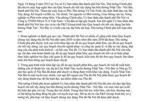 Thông báo 163/TB-VPCP quy hoạch chi tiết xây dựng hai bên đường Nhật Tân