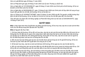 Quyết định 25/2012/QĐ-UBND Bảng giá bồi thường hỗ trợ hoa màu cây trái vật nuôi