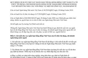 Thông tư 14/2012/TT-NHNN lãi suất cho vay ngắn hạn tối đa bằng đồng Việt Nam