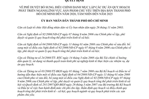 Quyết định 2265/QĐ-UBND 2012 quy hoạch phát triển ngành Hồ Chí Minh đến 2020 tầm nhìn đến 2025