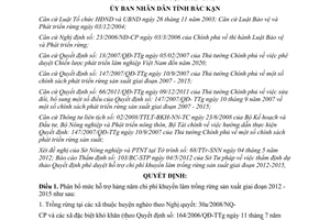 Quyết định 668/2012/QĐ-UBND phân bổ mức hỗ trợ hàng năm chi phí khuyến lâm