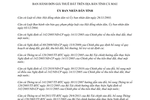 Quyết định 06/2012/QĐ-UBND đơn giá thuê đất trên địa bàn tỉnh Cà Mau